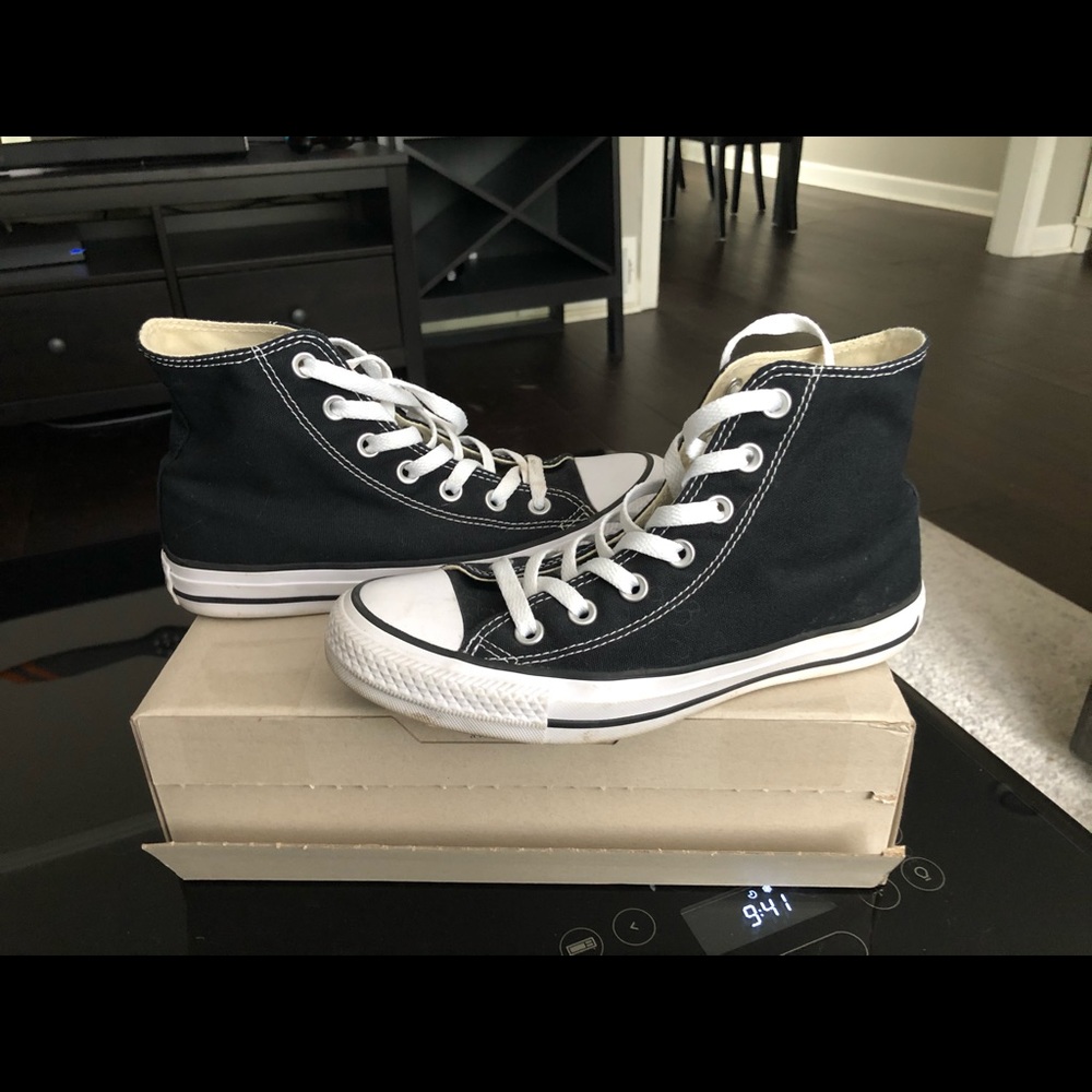 Black converse high tops - size 7